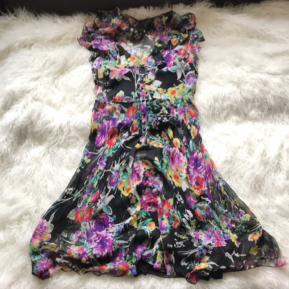 Lauren Ralph Lauren Dresses & Skirts - LAUREN RALPH LAUREN SHEER SILK FLORAL DRESS